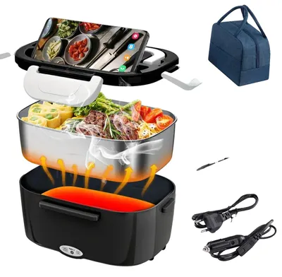 Productafbeelding van Elektrische lunchbox, 1,5 liter inhoud, geschikt voor verschillende spanningen, zwart