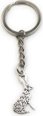 Produktbild von Onwomania Schlüsselanhänger Sitzender Hase Ostern Silber Metall Anhänger Charm