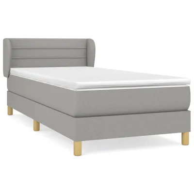 Produktbild von Boxspringbett mit Matratze Hellgrau 100x200 cm Stoff