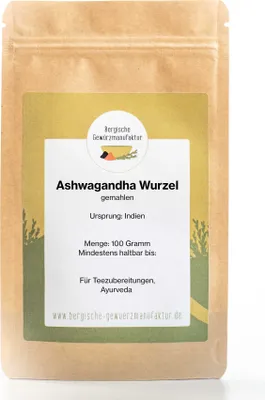 Produktbild von Ashwangandha Wurzel, getrocknet und gemahlen