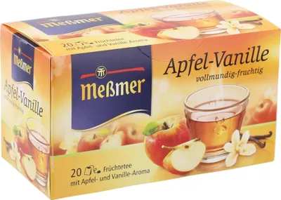 Produktbild von Meßmer Apfel Vanille Früchtetee aromatisierter Geschmack 50g