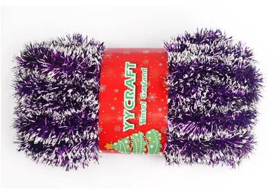 Produktbild von Lametta-Girlande Violett/Weiß 12,7 m dicke Folie