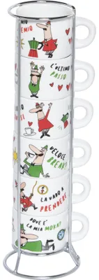 Image de Bialetti kit 6 tasses Italia avec base métallique