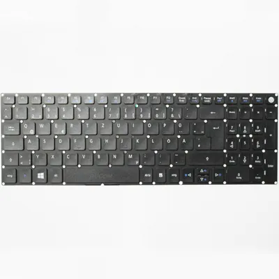 A black keyboard is shown against a white background.