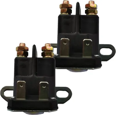 Productafbeelding van Relais Schakelaar - Starter Solenoïde - Grasmaaier Onderhoud - 12V DC - 2 Stuks - Zilverkleurig