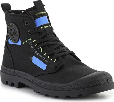 Zdjęcie produktu dla Palladium Pampa Hi Re Craft Sznurowane wegańskie botki Le Wand Niebiesko-czarne – undefined / Niebiesko-czarne