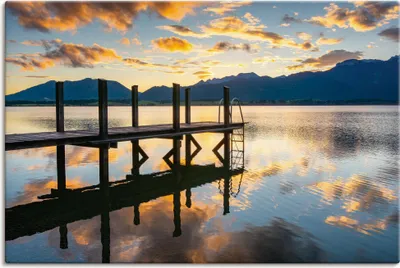 Produktbild von ARTland Leinwandbild Sonnenaufgang am Forggensee Größe: 30x20 cm