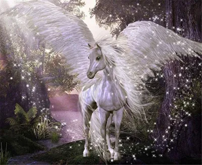 Produktbild von 5D Diamond Painting Kit Vollständige Stickerei Großes Bild DIY Diamond Painting (Weißes Einhorn, 30x40cm)