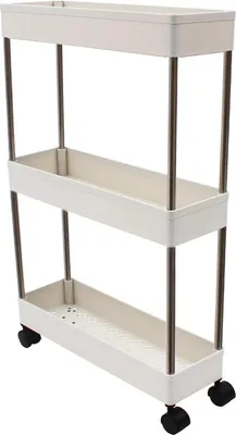 Obrázek produktu pro Kuchyňský vozík - Policový vozík 3 úrovně - Odvětrávaný design - Robustní konstrukce - Do kuchyně koupelny garáže prádelny