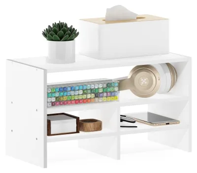 Image de Furinno, étagère-organisateur de bureau "Hermite", étagère à livres, blanc