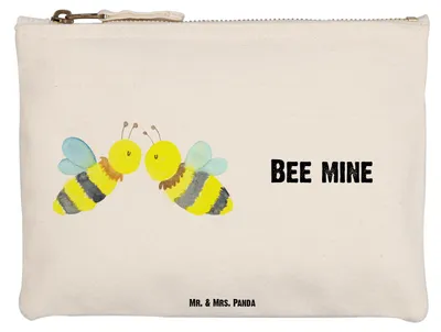 Produktbild von Mr. & Mrs. Panda Etui Biene Liebe Größe M - Weiß - Geschenk, kosmetiktäschchen, Kosmetiktasche, Mäppchen, Pouch, Schlampermäppchen