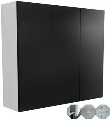 Zdjęcie produktu dla szafka łazienkowa 90 90cm 90x80 wisząca szafka do łazienki czarny mat