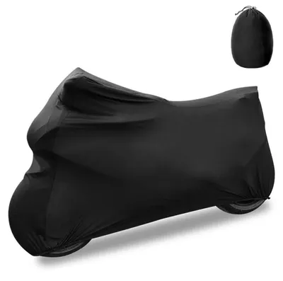 Immagine prodotto di Copertura per moto da interno, in tessuto elasticizzato, traspirante, con protezione UV e antipolvere, colore nero, dimensioni 295 x 109 x 140 cm