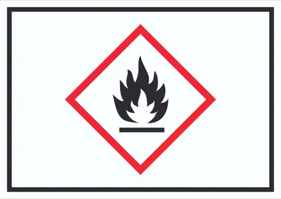 Produktbild von Schild Entzündbare Stoffe Symbol Flamme A0 Rückseite selbstklebend