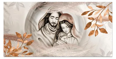 Produktbild von Giallobus - 24 - Heilige Familie und Blumen - Giallobus - 35L x 17,5B cm - Bild - Acrylglas