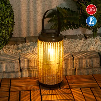 Produktbild von Näve Solar-Gartenleuchte LED mit Aufhängung Korbinian Ø 13 x 29 cm natur