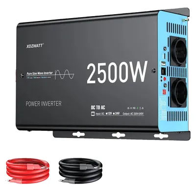 Productafbeelding van Reine sinusomvormer, nominal vermogen 2500W, met afstandsbediening en LCD-display, 24V 2500W (5000W piekvermogen)