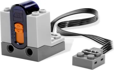 A LEGO Power Functions Infrared Receiver with a connected cable and receiver unit.