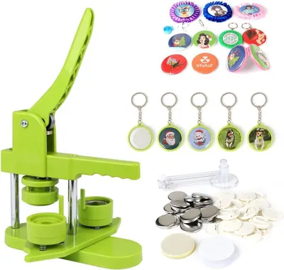 Productafbeelding van Button Maker Machine - Badge Maker - DIY Pins Maken - Installatie Vrij Ontwerp - 37mm Diameter - Groen
