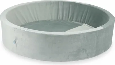 Zdjęcie produktu dla Basen z piłeczkami 130x30 aksamitny szary - Bez piłeczek / Bez piłeczek