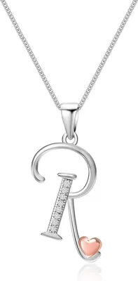 Image de Collier personnalisé initiales en argent sterling 925 zirconium initial