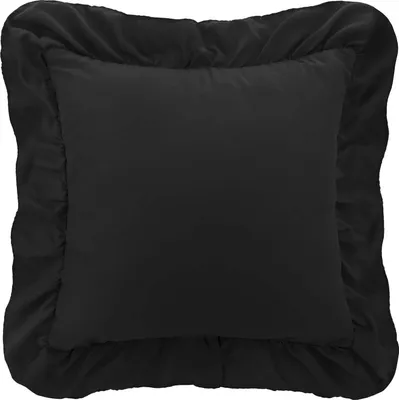 Zdjęcie produktu dla Poszewka dekoracyjna 40x40 cm Ruffy czarna z mikrofibry z falbanką