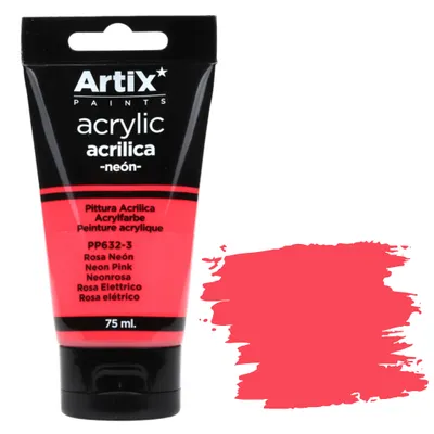 Zdjęcie produktu dla Farba akrylowa NEON PINK Artix PP632-3, 75 ml