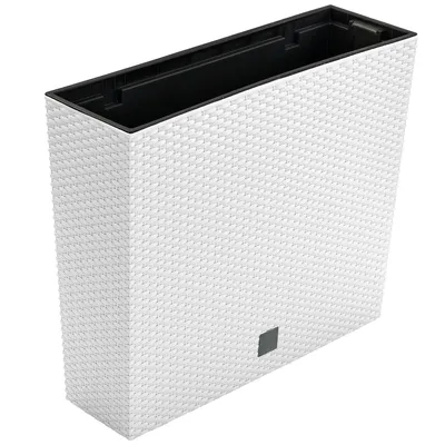 Produktbild von Blumenkasten Blumentopf Balkonkasten Einsatz 58x18x50 cm Weiß rattan optik