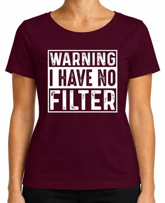 Produktbild von Warnung Ich habe wirklich keinen Filter Frech Sarkastisch Vintage Damen T-Shirt, Burgundy, XL