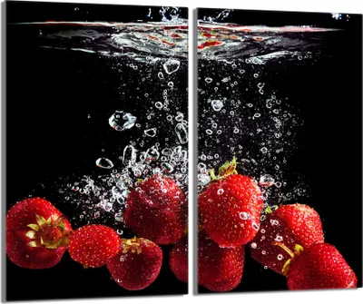 Produktbild von Glas-Herdplattenschutz 2x30x52 Erdbeeren
