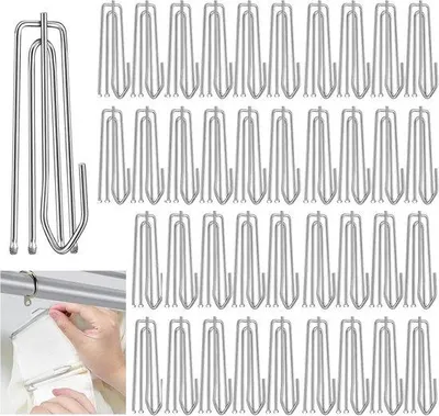Productafbeelding van Gordijnbevestigingen - Set van 60 roestvrijstalen gordijnbevestigingen - 4-delig accessoire - Geschikt voor gordijnen met plooiband