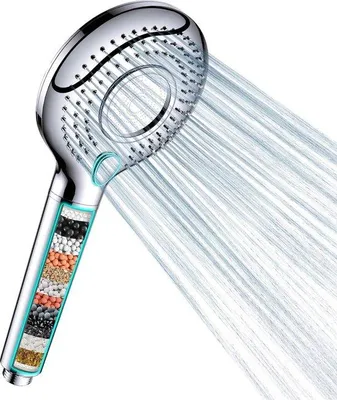 Produktbild von Famanu Handbrause mit 15-lagigem Filter - Hochdruck, 3 Strahlarten, 1,5 m Schlauch