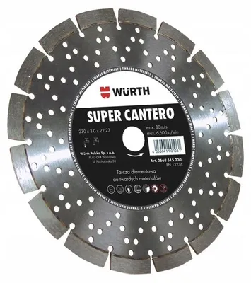 Image de WURTH SUPER CANTERO : Disque de coupe diamanté de 125 mm, durable