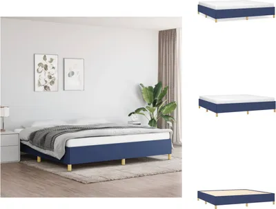 Immagine prodotto di vidaXL Struttura letto blu 200x200 cm in tessuto - Letti e strutture letto