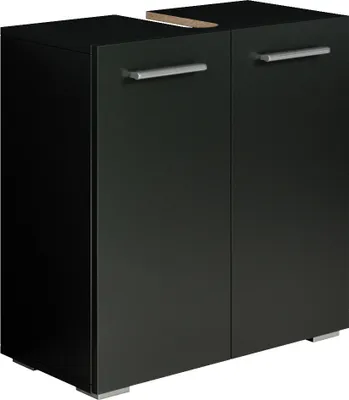 Image de Meuble vasque Jupiter 60 x 30 x 60 cm - Noir mat Meuble de salle de bain, colonne, armoire
