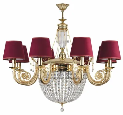 Produktbild von Casa Padrino Luxus Barock Kronleuchter Gold / Bordeauxrot Ø 98 x H. 98 cm