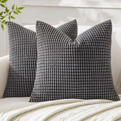 Produktbild von Famanu Kissenhüllen Set 2 Stück Corduroy 60 x 60 cm Grau
