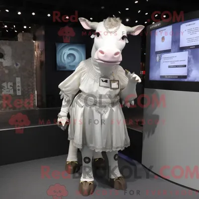 Immagine prodotto di Personaggio mascotte REDBROKOLY Zebù Argentato vestito con minigonna e portachiavi