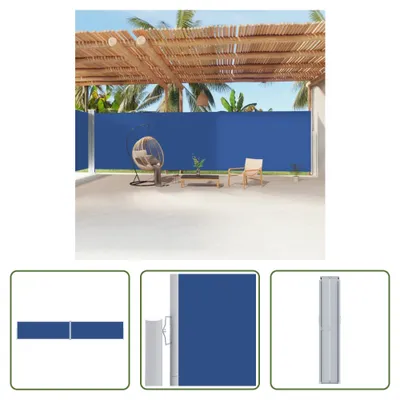 Produktbild von The Living Store Seitenmarkise Ausziehbar Blau 220x1200 cm