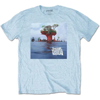 Obrázek produktu pro Gorillaz Plastic Beach Light Blue XL Tričko