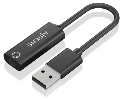 Zdjęcie produktu dla AISENS A106-0770, USB-A, 3.5 mm, 0,1 m, Czarny