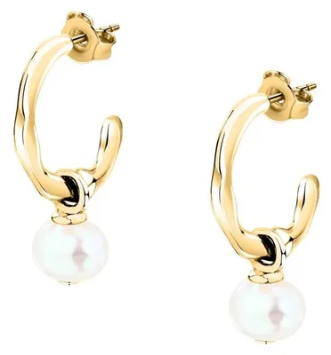 Immagine prodotto di Affascinanti orecchini 2 in 1 placcati in oro Perla SXU46