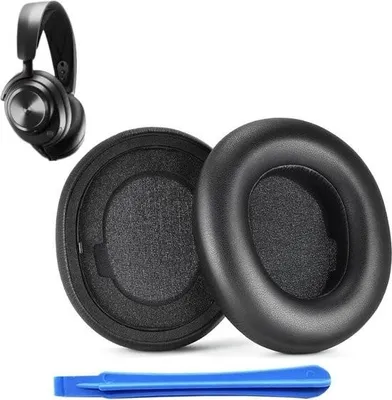 Obrázek produktu pro Měkké kožené náušníky jako náhrada za sluchátka SteelSeries Arctis Nova Pro Wireless – černá