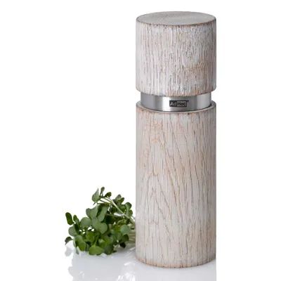 Productafbeelding van AdHoc Textura Antique MP25, Pepermolen, RVS, Wit, RVS, Hout, Keramisch, Peper, Zout, 150 mm