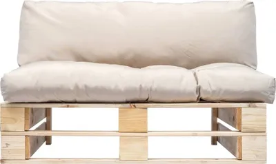 Produktbild von vidaXL Outdoor-Sofa Paletten mit Kissen in Sandfarben Kiefernholz