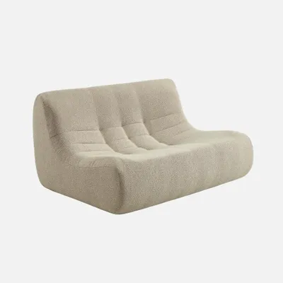 Produktbild von sweeek - 2-Sitzer Sessel mit strukturiertem Bouclé-Bezug - Beige
