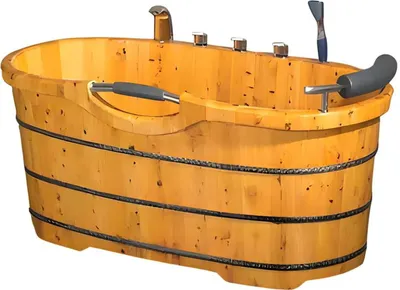 Produktbild von Holzbadewanne Badewanne Entspannungsbad Holzzuber Wellnesswanne 145x75 cm