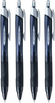 Produktbild von uni JETSTREAM Kugelschreiber – Set mit 4 Stück – SXN-150 – 0,38 mm, Schwarz