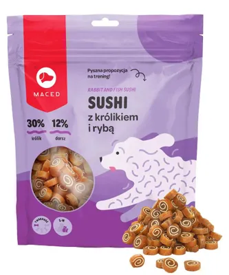 Zdjęcie produktu dla Sushi Z Królikiem I Rybą Mały Przysmak Treningowy Dla Psa 500g