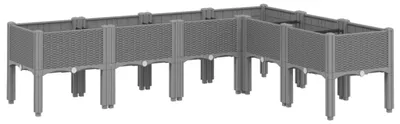 Image de vidaXL Jardinière avec pieds gris clair 160x120x42 cm PP